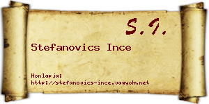 Stefanovics Ince névjegykártya